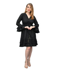 Lisa - Tiered Sleeves & Hem Dress