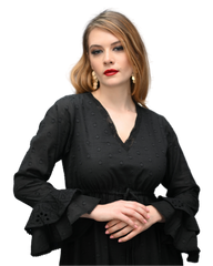 Lisa - Tiered Sleeves & Hem Dress