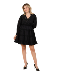 Diana - Casual Pin Tuck Flared Skirt Dress