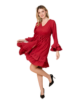 Lisa - Tiered Sleeves & Hem Dress