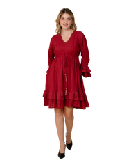 Lisa - Tiered Sleeves & Hem Dress