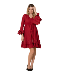 Lisa - Tiered Sleeves & Hem Dress