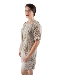 Button Sleeve Dress - Eclectic Animal Print