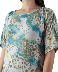 Button Sleeve Dress - Quirky Animal Print