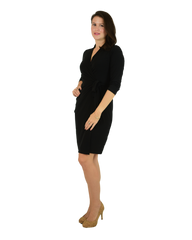 Classic Fit Wrap Dress with 3/4th Sleeves