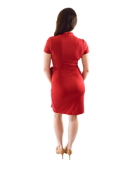 Classic Fit Wrap Dress with Cap Sleeves