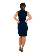 Classic Fit Wrap Dress, Sleeveless with collar