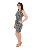 Classic Fit Wrap Sleeveless Dress - Diamonds