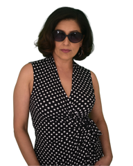 Classic Fit Wrap Dress with cap sleeves - Small Polka Dots