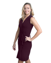 Classic Fit Wrap Dress, Sleeveless with No Collar