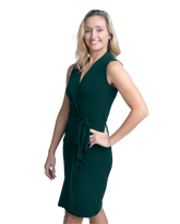 Classic Fit Wrap Dress, Sleeveless with No Collar