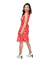 A-line Wrap Dress, Sleeveless - Fantasy Print