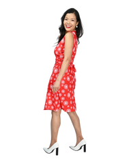 A-line Wrap Dress, Sleeveless - Fantasy Print