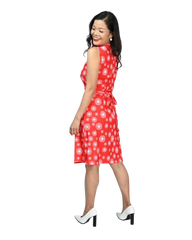 A-line Wrap Dress, Sleeveless - Fantasy Print