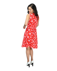 A-line Wrap Dress, Sleeveless - Fantasy Print