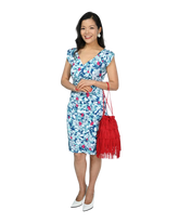 Faux Wrap Dress - Flying Beauties Print