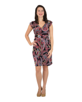 Faux Wrap Dress - Paisley