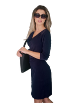 Faux Wrap Dress with 3/4th Sleeves