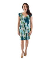 Faux Wrap Dress - Brush Strokes