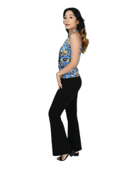 Signature Sleeveless Faux Wrap Top - Feathery Vibes Print