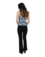 Signature Sleeveless Faux Wrap Top - Feathery Vibes Print