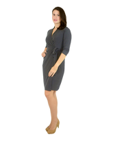 Classic Fit Wrap Dress with 3/4th Sleeves