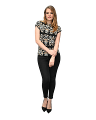 High Neck Cap Sleeve Top - Guild Print