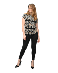 High Neck Cap Sleeve Top - Guild Print