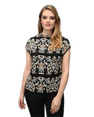 High Neck Cap Sleeve Top - Guild Print