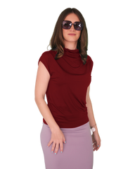 High Neck Cap Sleeve Top