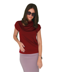 High Neck Cap Sleeve Top