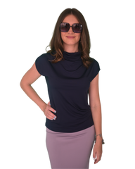 High Neck Cap Sleeve Top