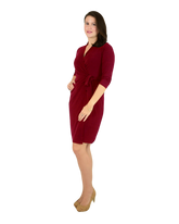 Classic Fit Wrap Dress with 3/4th Sleeves