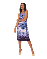 Straight Cut Halter Neck Multi Way Wrap Dress Sleeveless - Silky