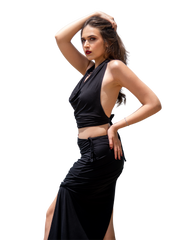 Sarong Set - Tie Back Top and Sarong Skirt with Slit