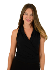 Signature Sleeveless Faux Wrap Top