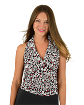 Signature Sleeveless Faux Wrap Top - Flowers In Flow