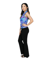 Signature Sleeveless Faux Wrap Top - Fantastic Flora