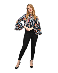 Tiered Long Sleeve Top - Stained Glass