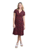 A-Line Wrap Dress with Cap Sleeves & No Collar - Heart-Me