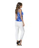 Signature Sleeveless Faux Wrap Top - Super Trees - Blue