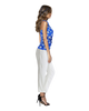 Signature Sleeveless Faux Wrap Top - Super Trees - Blue