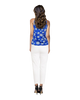 Signature Sleeveless Faux Wrap Top - Super Trees - Blue