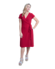 A-Line Wrap Dress with Cap Sleeves & No Collar