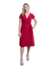 A-Line Wrap Dress with Cap Sleeves & No Collar