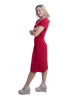A-Line Wrap Dress with Cap Sleeves & No Collar