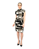 High Neck Cap Sleeve Shift Dress - Torn Paper