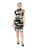 High Neck Cap Sleeve Shift Dress - Torn Paper