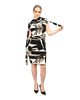 High Neck Cap Sleeve Shift Dress - Torn Paper
