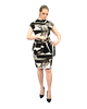 High Neck Cap Sleeve Shift Dress - Torn Paper